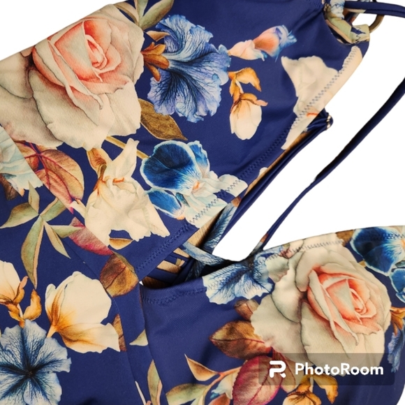 Cupshe Floral Plunge Front One Piece Swimsuit - XL - Picture 5 of 7